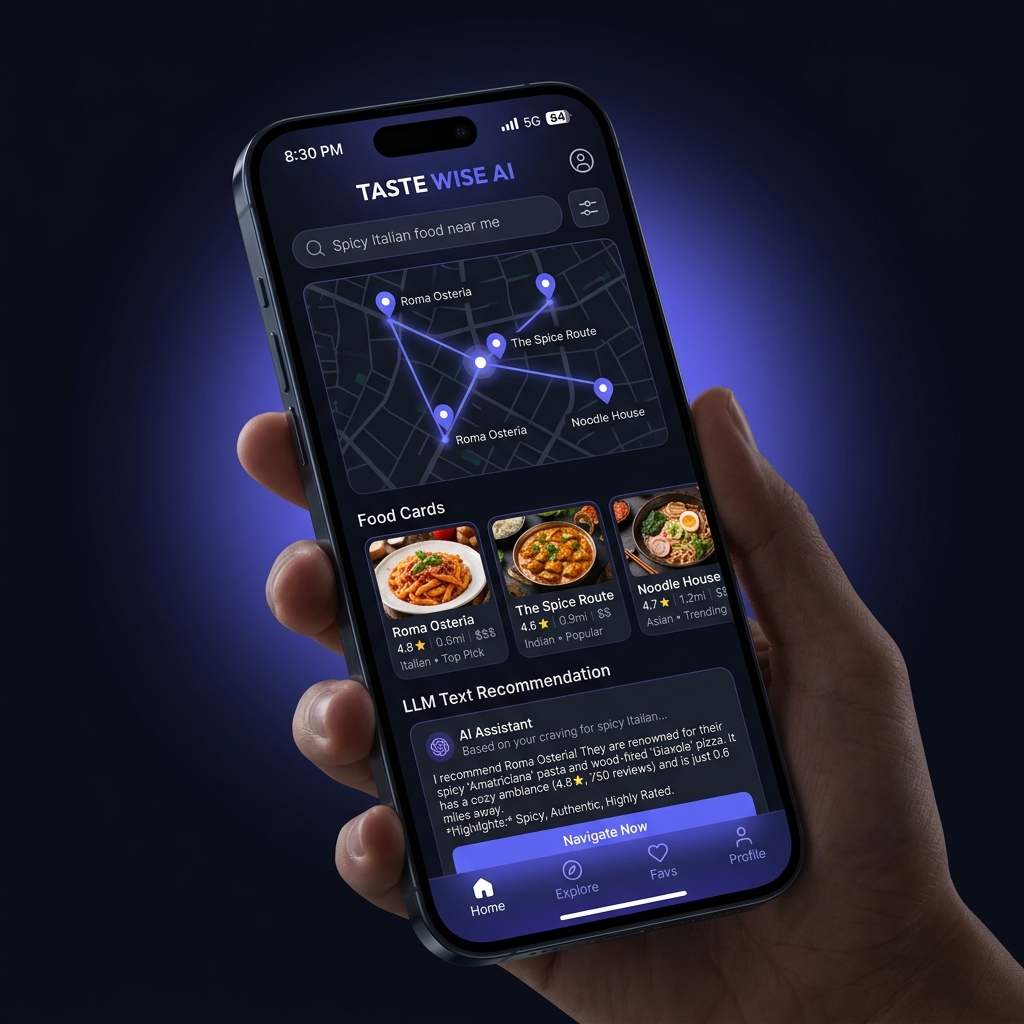 EatsAI — Flutter + LLM dining recommendation app for US cities, built in Seattle