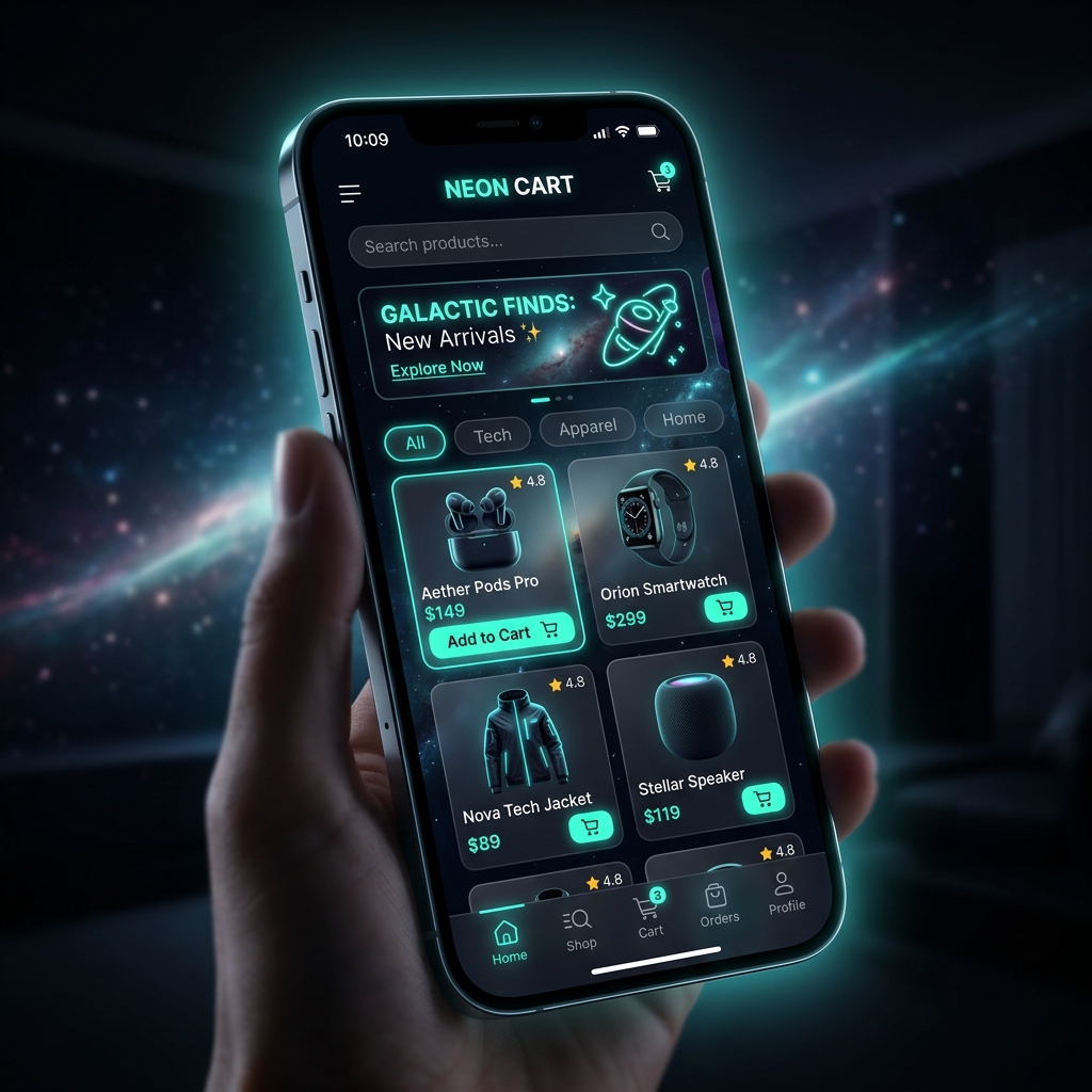 vlinq Store — Flutter mobile commerce app for US retailers, built by Horizam Tech in New York